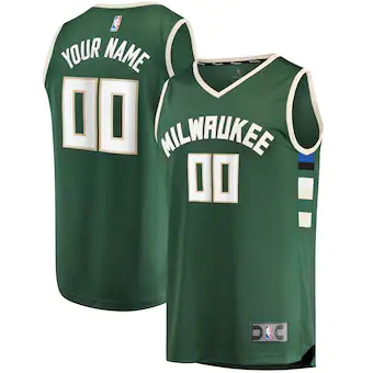 youth fanatics branded hunter green milwaukee bucks fast br-386